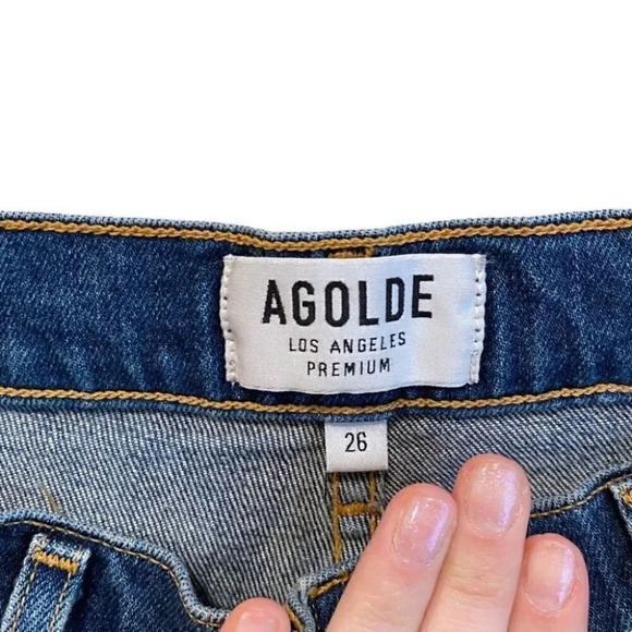 AGOLDE High Rise Straight Leg Jeans Medium Wash Size 26 - Picture 5 of 7